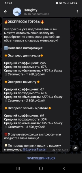 Haughty — обзор услуг телеграм-канала, отзывы