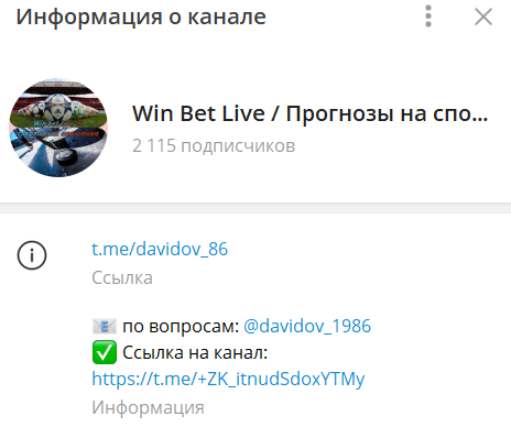 Win Bet Live — отзывы о ТГ канале со ставками