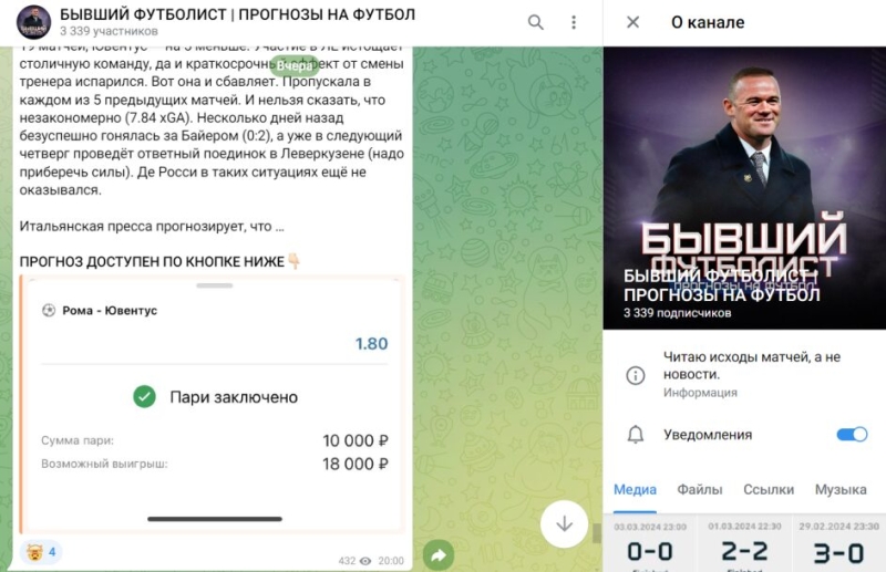 Бывший футболист | Прогнозы на футбол — цены, отзывы