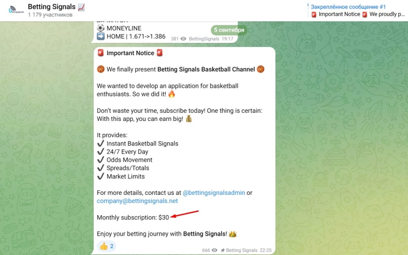 Betting Signals — обзор Телеграмм канала, реальные отзывы